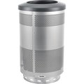 Global Industrial Round Perforated Trash Can, Silver, Steel 641313SS